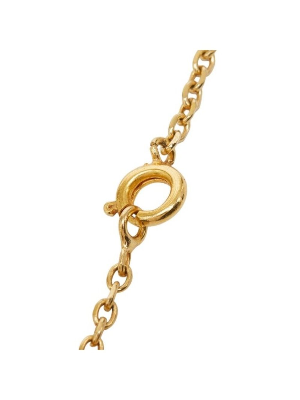 ★SOLD★ Celine Logo Chain Pendant Round Gold Rhinestone Plated - Picture 5 of 6